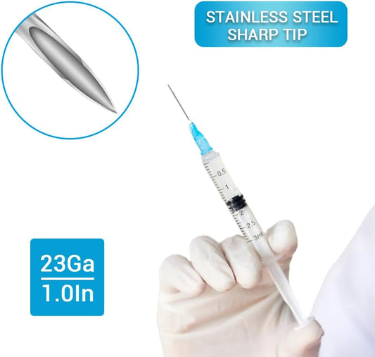 3ml Reconstitution Syringe with attached 23Ga 1 Inch Needle Luer Lock, Individually Sterile Wrapped