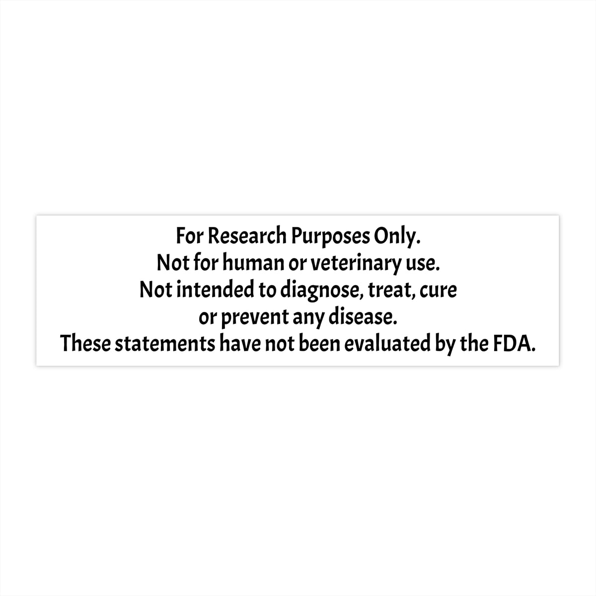 For Research Purposes Only Bumper Sticker
