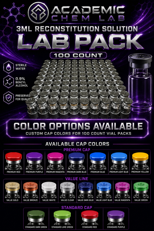 100ct 3ml vials BLACK CAP - Custom cap colors starting at $20