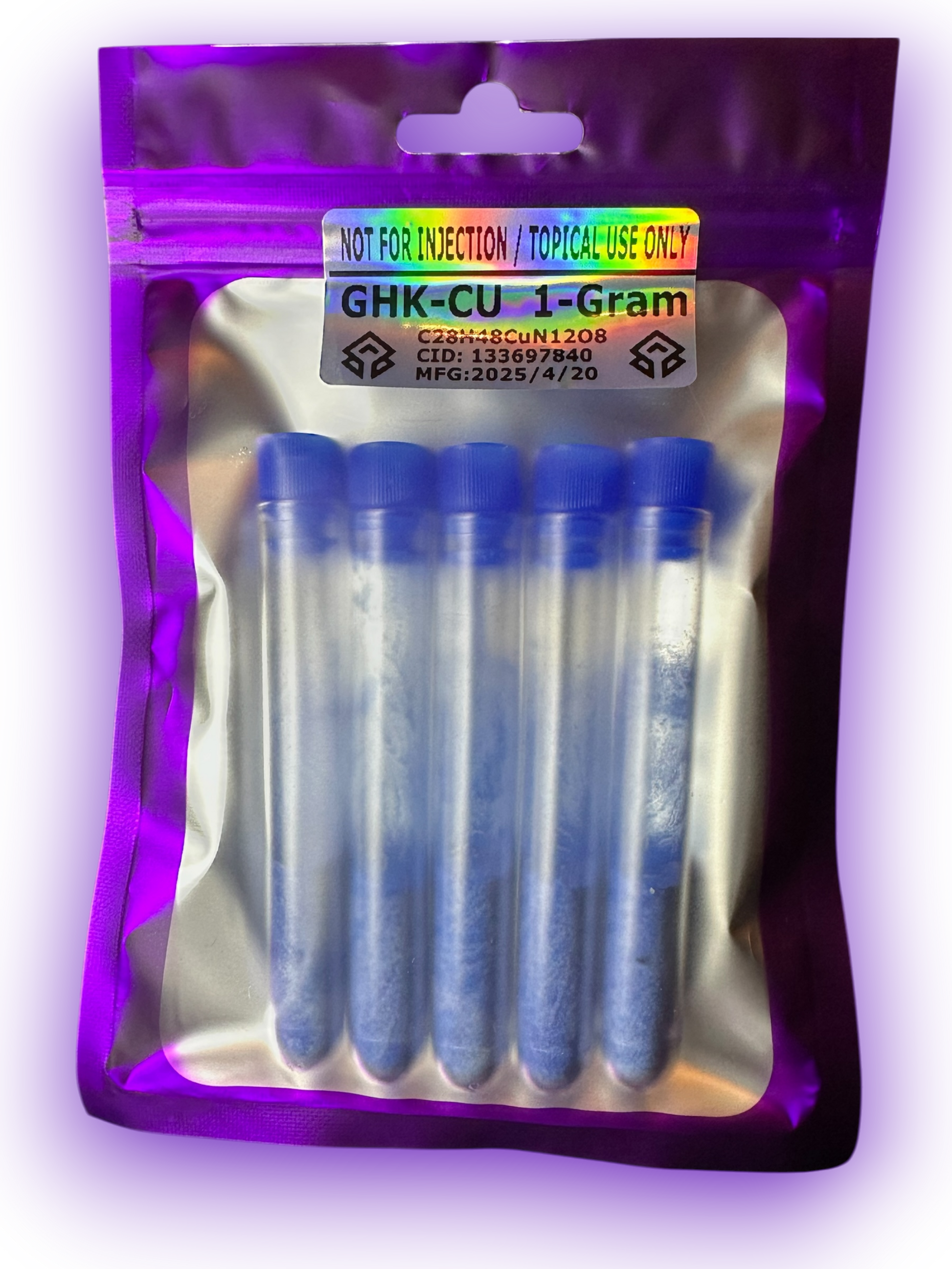 5 Pack 1g GHK-Cu Cosmetic / Topical Grade Powder (5g Total) ***NOT F Academic Chem Lab 5 Pack 1g GHK-Cu Cosmetic / Topical Grade Powder (5g Total) ***NOT F Academic Chem Lab