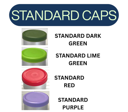 100ct 3ml vials BLACK CAP - Custom cap colors starting at $20
