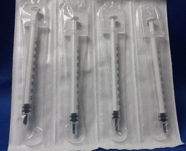 1mL Luer Slip Syringe – 4-Pack (No Needle Included)