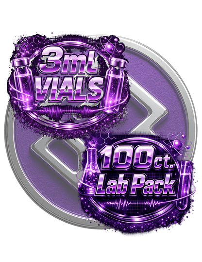 100ct BLACK CAP - Reconstitution Solution Mega-Pack - 3ml vials  **Magenta Caps for photo purposes only**