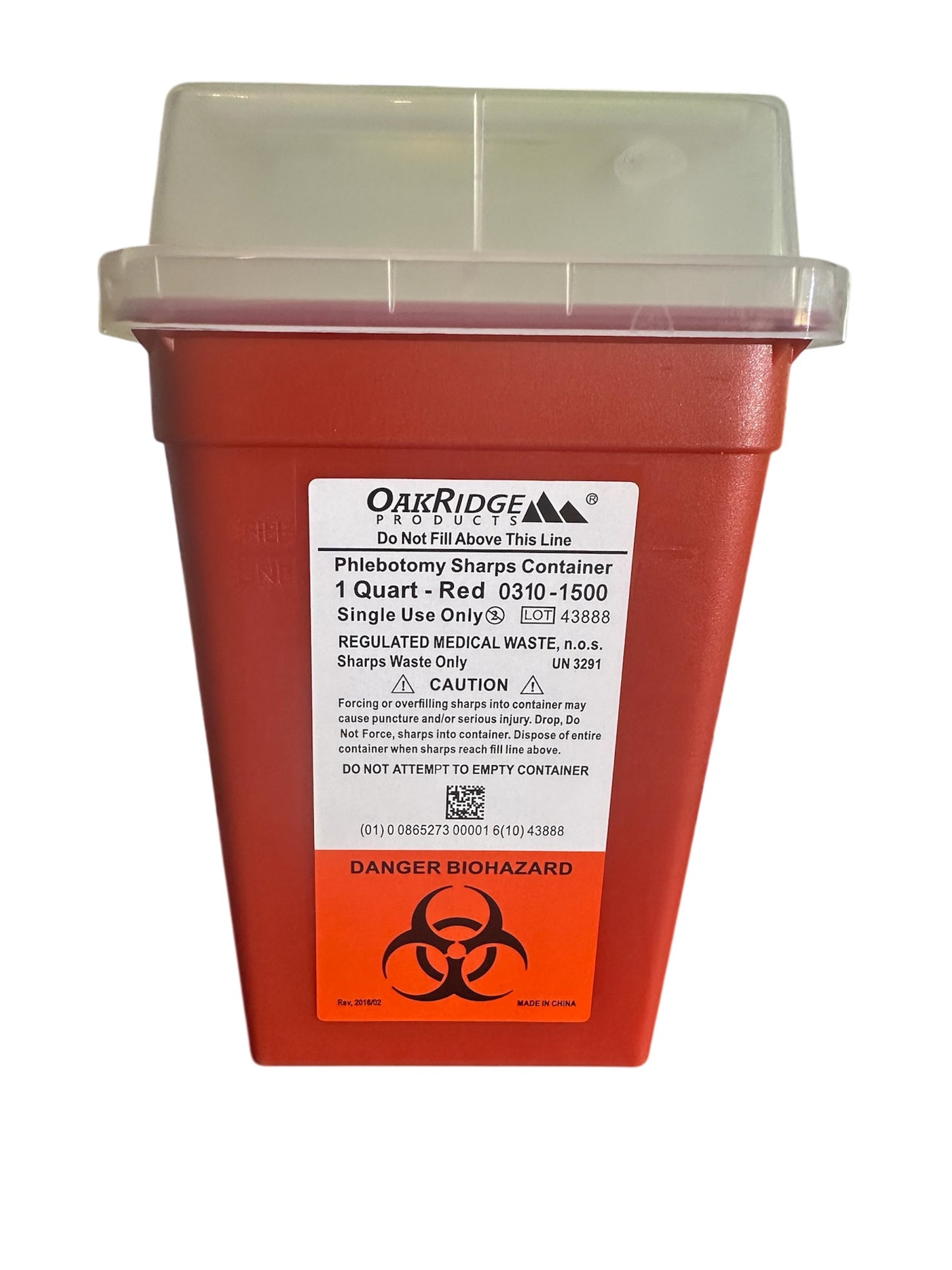 1QT and 2QTSharps Container - Puncture-Resistant
