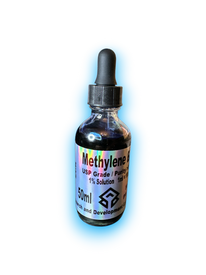 Methylene Blue 1% Solution USP-grade – 50mL Bottle with Graduated Dropper